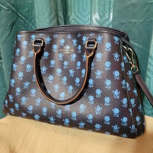 Coach Satchel Blue Badlands Floral